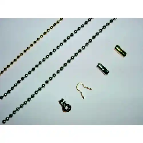 25 mt catena a perline ottone lucido Ø 3,5 mm ricambio idraulica Snelle Levering