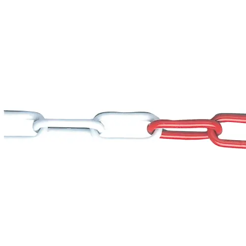 25 mt catena segnaletica acciaio bianco rosso 5 mm cantiere edilizia Aanbieding