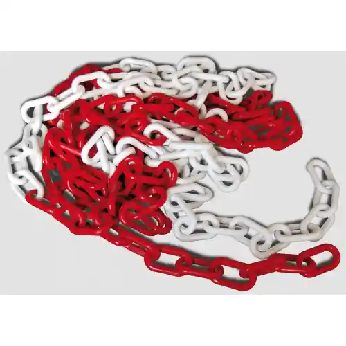 Exclusieve Aanbieding 25 mtl catena in plastica bianco rosso maglia ovale 8 mm segnaletica cantiere