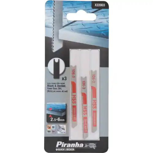 Express Levering 3 lame fresate per metallo attacco U piranha X22153 taglio medio <60 mm B&D