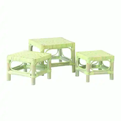 3 poggiapiedi in rattan sgabelli sgabellini sedioline sediolini sedie Gratis Retour