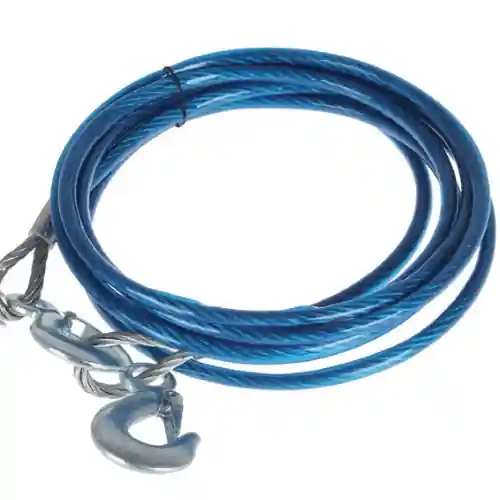 4 mt cavo corda fune da traino di acciaio con 2 ganci auto furgone moto Laatste Kans