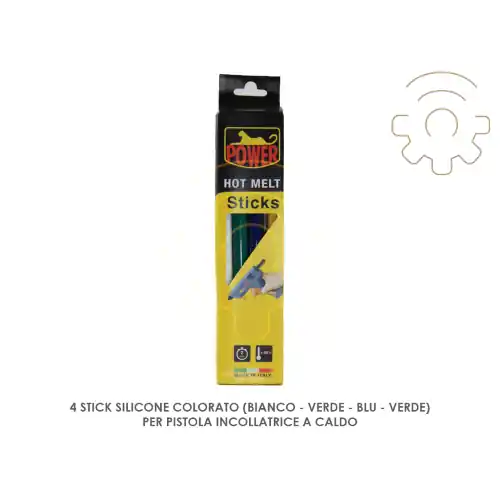 4 ricariche colla stick silicone colorato per pistola incollatrice a caldo vari colori Seizoensaanbieding