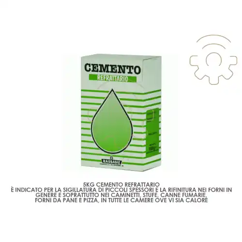 5 kg di cemento refrattario per caminetti stufe canne fumarie forni Direct Verzonden