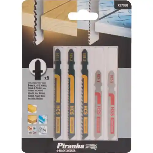 5 Pz lame fresate per metallo legno piranha X27040 B&D per seghetto elettrico Laatste Versie
