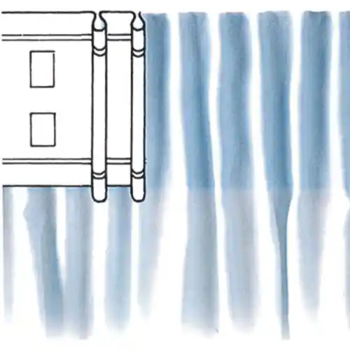 Aanbieding 50 mt fettuccia Riflex 65 mm 2 cordini bianco tende tenda tendaggi