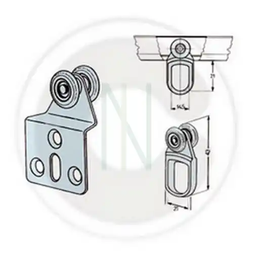 Rechtstreeks Van De Fabrikant 50 pz carrello in nylon OMGE con 2 ruote per porte scorrevoli diametro 15 mm