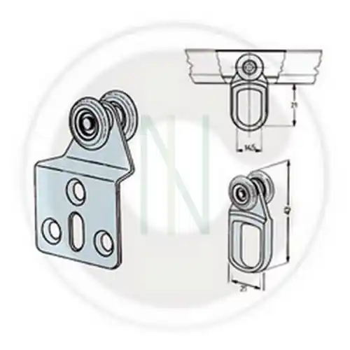 50 pz carrello in nylon OMGE con 2 ruote per porte scorrevoli diametro 15 mm Op = Op