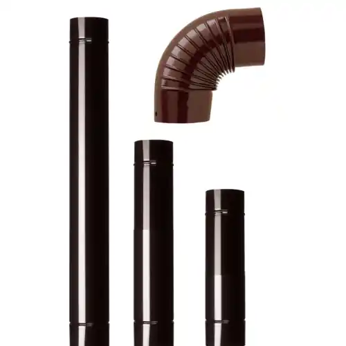 Direct Beschikbaar 6 CURVE GOMITO 90° Ø 16 CM CURVA MARRONE IN ACCIAIO STUFE LEGNA TUBI CAMINI