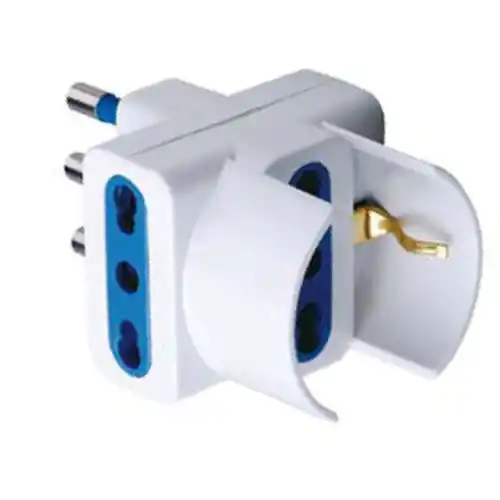 adattatore triplo da 16A + T con 2 prese bipasso + 1 presa schuko IP20 Nu Kopen