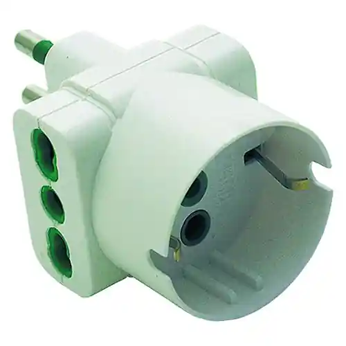 Adattatore triplo spina italiana 2P+T 16A colore bianco presa adattatore bipasso Betrouwbaar