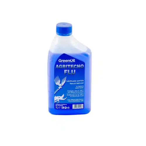 AgriTecno Flu GreenOil olio lubrificante per abbacchiatori e motori pneumatici 1 l Snelle Levering