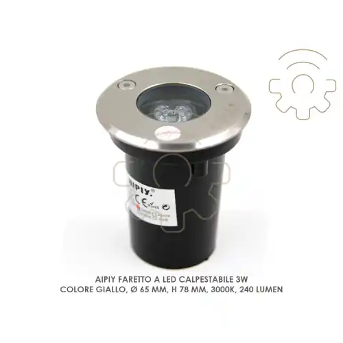 Beperkt Aanbod Aipiy faro faretto a led calpestabile 3w luce bianco calda ø 65 mm h 78 per esterno e interno carrabile