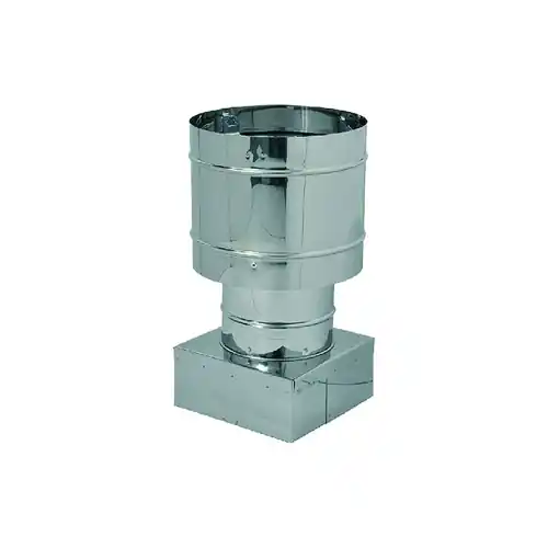 Ala fumaiolo cappello antivento a botte con base quadrata 20x20 cm in acciaio inox AISI 304 (Acciaio Inox - 20x20 cm) Seizoensaanbieding