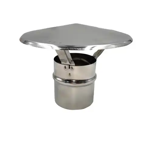 Ala fumaiolo comignolo a cappello in acciaio inox AISI 304 Ø 12 cm attacco Maschio per stufe camini Koop Vandaag