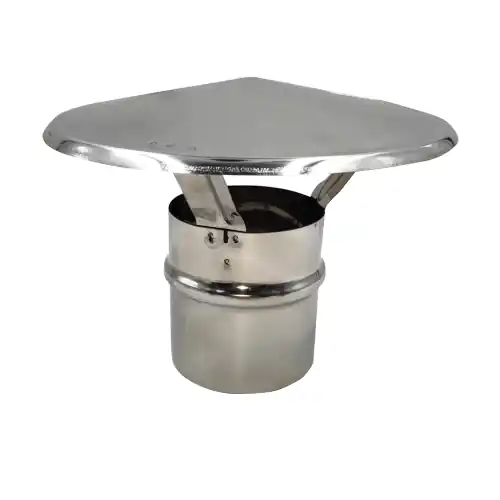 Ala fumaiolo comignolo a cappello in acciaio inox Ø 180 mm 18 cm per canna fumaria camino stufe attacco maschio Weekendaanbieding