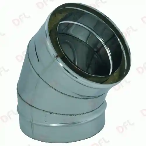 Ala gomito curva doppia parete coibentato 45° Ø 80 - 130 mm acciaio inox Must-Have