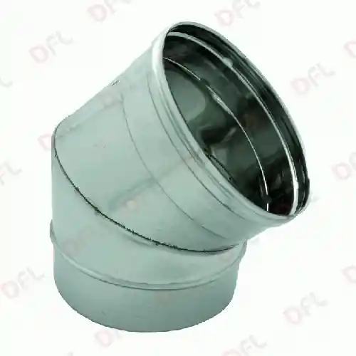 Must-Have Ala gomito curva per canne fumarie in acciaio inox 45° Ø 15 cm 150 mm stufa