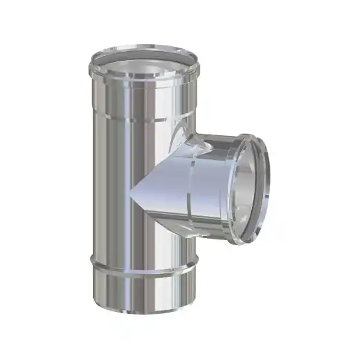 Ala raccordo a T in acciaio inox Ø 25 cm femmina senza tappo di recupero condensa per canna fumaria camino stufa (Acciaio Inox - Ø 25 cm) Uitverkoop