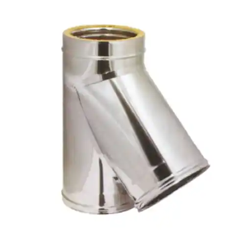 Ala raccordo doppia parete coibentato a Y 135° Ø 200 - 250 mm acciaio inox Alleen Vandaag