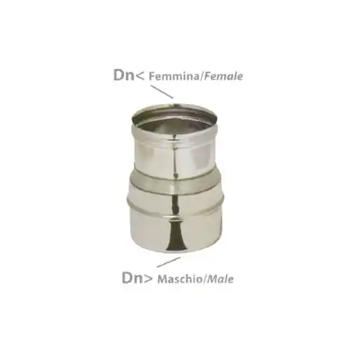 Ala riduzione per canna fumaria maschio Ø 250 mm femmina Ø 200 mm acciaio inox Beste Prijs