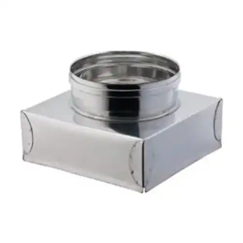 Ala riduzione per canna fumaria Ø 250 mm base 25 x 25 cm acciaio inox Express Levering