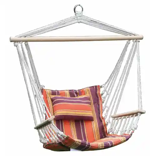 Laatste Versie Amaca dondolo Rio Branco con seduta imbottita in policotone mix colori assortiti portata massima 110 kg da giardino esterno