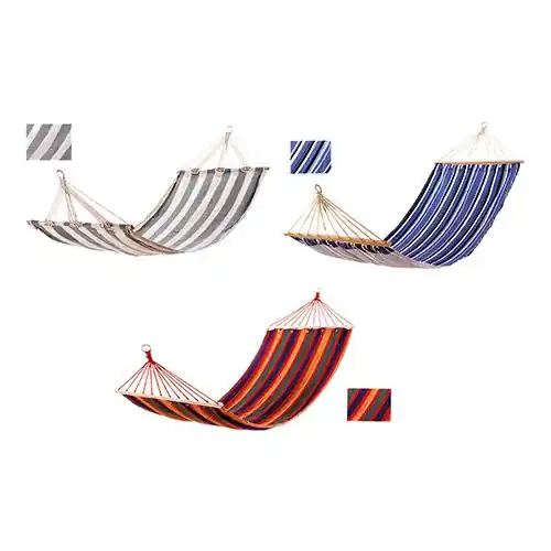 Amaca in cotone Saint-Tropez con asta di sostegno cm 80 tessuto color mt 2x1 portata massima 130 kg da giardino esterno Laatste Versie