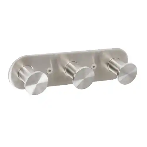 Seizoensaanbieding Appendiabito triplo Mod. Blizz spazzolato in acciaio inox spazzolato cm 17,5xh.4,5x3,4 fissaggio viti o colla