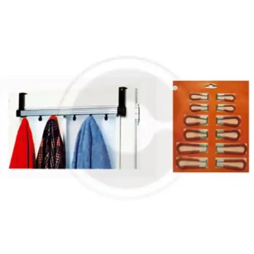 Tijdelijk Beschikbaar appendino appenditutto da porta mod pendy bianco in alluminio con 6 ganci cm 60
