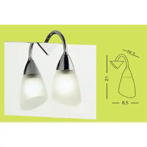applique universale lampada per specchio bagno luci in ottone e vetro Actieprijs