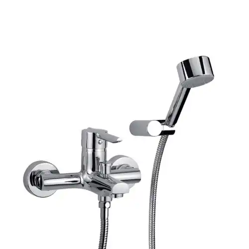 Direct Beschikbaar Argo Pin Miscelatore vasca completo in ottone cromato con doccetta monogetto e deviatore automatico flessibile 150 cm supporto snodato rubinetto doccia bagno