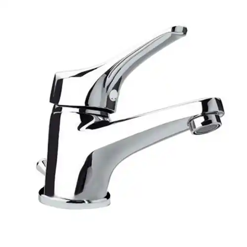 Gratis Retour Argo Rubinetterie Derby miscelatore monocomando lavabo con scarico 1"1/4 in ottone cromato cartuccia a dischi ceramici Ø 40 mm bassa rubinetto per lavandino bagno