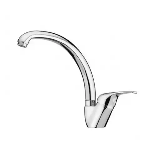 Argo Rubinetterie Derby miscelatore monocomando per lavello h 271 mm con canna tubo girevole 45° in ottone cromato cartuccia Ø 40 mm alta rubinetto per lavandino cucina Fabrieksprijs