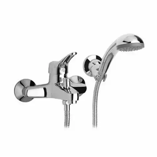 Argo Rubinetterie Derby miscelatore monocomando per vasca con doccetta in ottone cromato e cartuccia Ø 40 mm bassa rubinetto per vasca da bagno Tijdelijk Beschikbaar