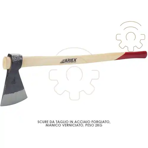 Alleen Vandaag Ariex scure da taglio spacco legna con manico verniciato peso 2000 gr acciaio forgiato ascia accetta
