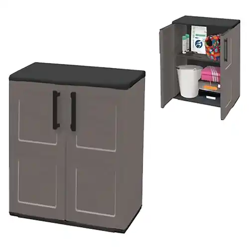Flitsaanbieding Armadio basso cm 68x37x84 portaoggetti in plastica dispensa per esterno terrazzo