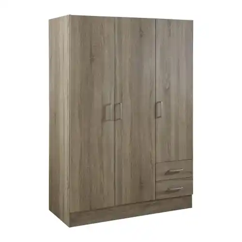 Hete Deal Armadio guardaroba Larissa rovere cm 50x120x170h 3 ante con 2 cassetti asta per abiti