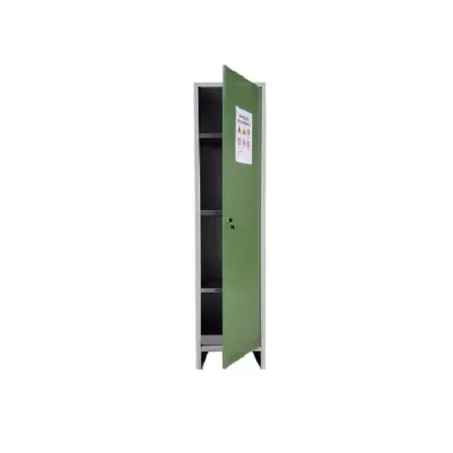 Armadio per fitofarmaci kit in lamiera zincata anta singola 50x40x179 cm con vaschetta di raccolta e chiusura a chiave Korting