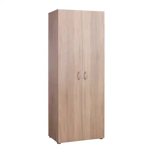 Armadio scarpiera multiuso Calamata rovere due ante e 7 ripiani 36x69,4x181 cm in truciolare rivestito finitura legno Op = Op