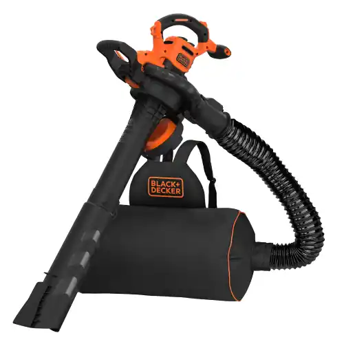 Aspiratore/soffiatore/trituratore elettrico Black & Decker BEBLV300 3000 W volume aspirazione 15 m3/min fino a 418 km/h con zaino raccoglifoglie Koopje