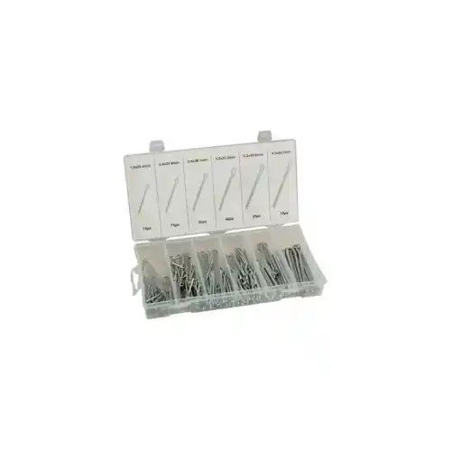 Assortimento coppiglie a molla in acciaio 280pz totali coppiglia vari formati Actieprijs