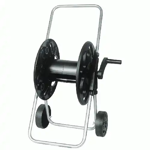 Speciale Aanbieding Avvolgitubo a carrello in pvc e acciaio zincato per 60 mt di tubo da 1/2" mt con ruote