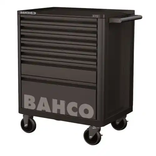 Bahco 1472K7 banco lavoro nero da officina cassettiera mobile carrello porta utensili con ruote 7 cassetti e chiavi con ripiano antiscivolo per meccanica professionale Express Levering