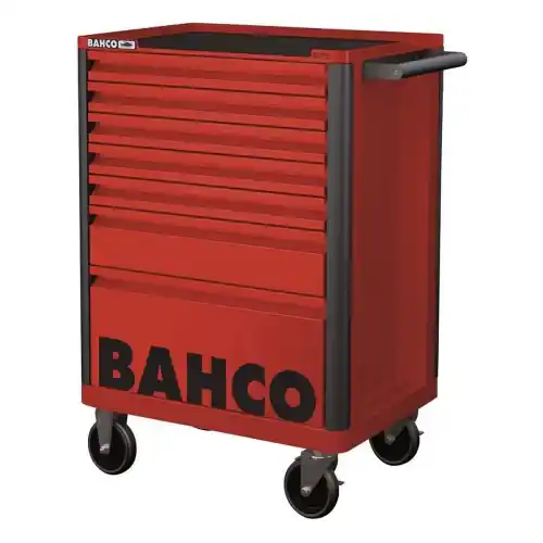 Bahco 1472K7 banco lavoro rosso da officina cassettiera mobile carrello porta utensili con ruote 7 cassetti e chiavi con ripiano antiscivolo per meccanica professionale Gecertificeerd