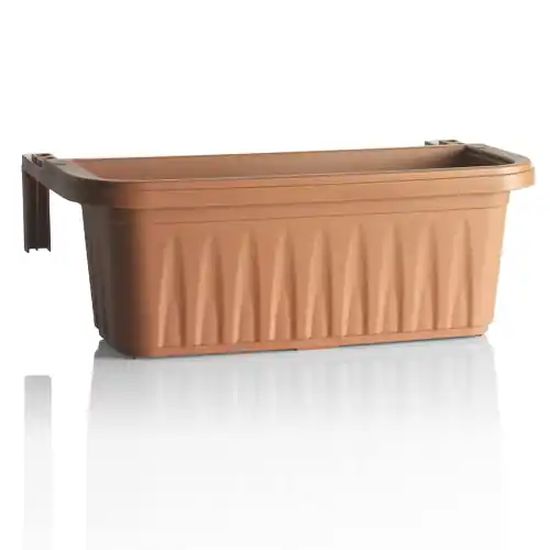 Nieuw Balconetta rettangolare Rondine cm 50x20xh.18,5 in plastica terracotta 11 lt per piante da balcone con agganci regolabili e riserva d‘acqua