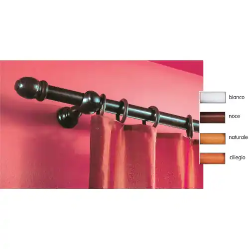 bastone a strappo per tenda legno di noce scuro cm 180 Ø 35 mm scorritenda Gecertificeerd