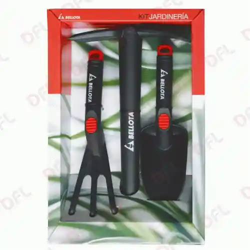 Bellota 3 Pz attrezzi da giardino trapiantatore rastrello 3 denti zappetta doppia Uitverkoop