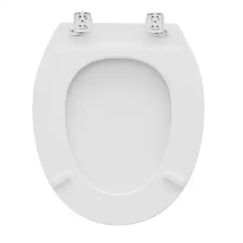 Dagaanbieding Bemis sedile wc copriwater coprivaso universale in legno Bianco Canyon C&M 42-44 x 37 cm con cerniere regolabili (Bianco)
