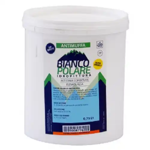 Bianco Polare idropittura superlavabile antimuffa bianca 0,750 lt pittura antigoccia supercoprente per interni ed esterni Direct Beschikbaar